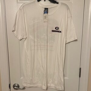 Hanes White Georgia Short Sleeve Tee